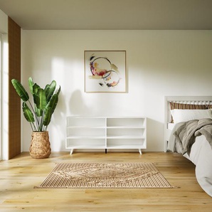 Schallplattenregal Weiß - Modernes Regal für Schallplatten: Hochwertige Qualität, einzigartiges Design - 151 x 72 x 34 cm, Selbst designen