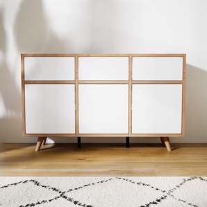Sideboard Weiß - Sideboard: Schubladen in Weiß & Türen in Weiß - Hochwertige Materialien - 118 x 72 x 34 cm, konfigurierbar