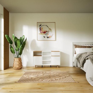 Kommode Weiß - Lowboard: Schubladen in Weiß & Türen in Weiß - Hochwertige Materialien - 118 x 72 x 34 cm, konfigurierbar
