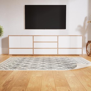 Sideboard Weiß - Sideboard: Schubladen in Weiß & Türen in Weiß - Hochwertige Materialien - 226 x 62 x 34 cm, konfigurierbar