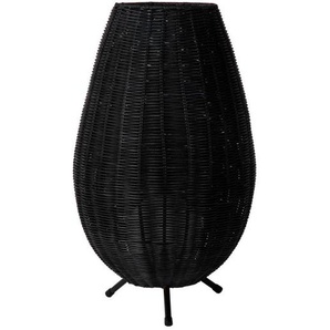 Lucide Tischleuchte Colin, Schwarz, Naturmaterialien, 30x50x30 cm, RoHS, Reach, Schnurschalter, Lampen & Leuchten, Innenbeleuchtung, Tischlampen, Tischlampen