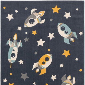 Lytte Kinderteppich Apollo Blau 160x230 cm - Kinderteppich mit Sternen
