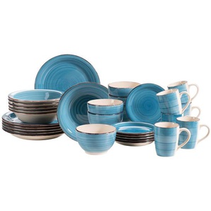 Mäser Kombiservice Lumaca, Dunkelblau, Keramik, 30-teilig, 390 ml,700 ml, 60x32x32 cm, Essen & Trinken, Geschirr, Geschirr-Sets, Kombiservice