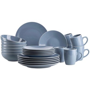 Mäser Kombiservice Elissa, Blau, Keramik, 24-teilig, 380 ml,800 ml, 46.5x33x32 cm, Essen & Trinken, Geschirr, Geschirr-Sets, Kombiservice