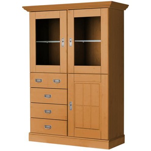 maison bleue Highboard  Florian ¦ holzfarben ¦ Maße (cm): B: 118,5 H: 163,5 T: 48