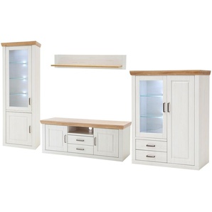 maison bleue Wohnkombination Xanten - weiß - Materialmix - 349 cm - 210 cm - 52 cm | Möbel Kraft