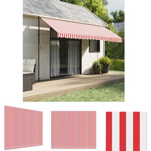 Markisenbespannung Rot und Weiß Gestreift 4,5x3,5 m - Markisen - Rot - The Living Store