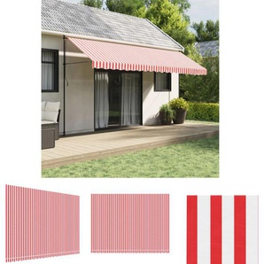 Markisenbespannung Rot und Weiß Gestreift 5x3,5 m - Markisen - Rot - The Living Store