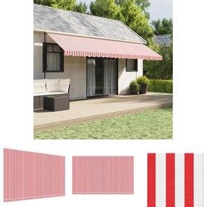 Markisenbespannung Rot und Weiß Gestreift 6x3,5 m - Markisen - Rot - The Living Store