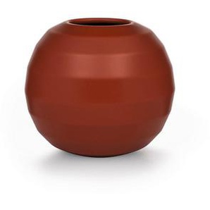 Markslöjd Vase, Rotbraun, Keramik, rund, 14 cm, handgemacht, Dekoration, Vasen, Keramikvasen