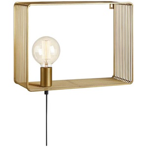 Markslöjd Wandleuchte Shelf, Gold, rechteckig,rechteckig, 38x28x15 cm, ohne Chemie, Lampen & Leuchten, Innenbeleuchtung, Wandleuchten