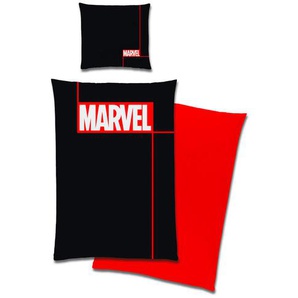 Marvel Jugendbettwäsche Marvel, Rot, Schwarz, Weiß, Textil, 155x220 cm, Oeko-Tex® Standard 100, Schlaftextilien, Bettwäsche, Kinderbettwäsche