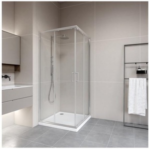 Marwell Eckdusche FERMO II, BxT: 90x90 cm, Glasdusche mit Eckeinstieg und Gleittüren