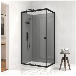 Marwell Komplettdusche Grey Style Rectangle, BxT: 110x80 cm, Fertigdusche mit 5mm gehärtetem Glas