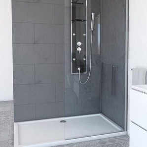 Marwell Walk-in-Dusche PLANO, Einscheibensicherheitsglas, verchromte Aluminiumprofile