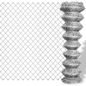 Maschendrahtzaun Verzinkter Stahl 25×1,5 m Silbern