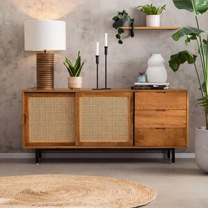 Massives Sideboard 160 x 76 x 43cm Braun