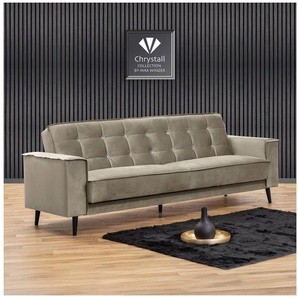 Max Winzer® Schlafsofa Jersey, 3-Sitzer, Sofa in exklusivem Design, mit Strasssteinen, handgefertigt, hochwertige Konstruktion, Samtvelours, mit Bettfunktion