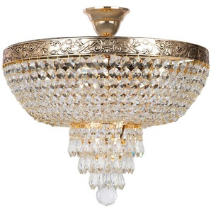 Maytoni Kronleuchter, Gold, Metall, Glas, Vintage,Vintage, rund,rund, 40x37x40 cm, RoHS, CE, Lampen & Leuchten, Innenbeleuchtung, Hängelampen, Kronleuchter