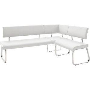 Eckbank MCA FURNITURE Arco Sitzbänke Gr. B/H/T: 189cm x 86cm x 138cm, langer Schenkel beidseitig montierbar, weiß Eckbank frei im Raum stellbar, Breite 200 cm, belastbar bis 500 kg