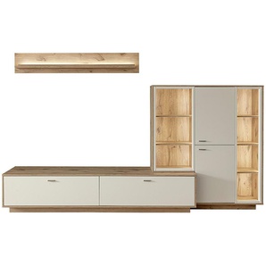 MCA furniture Wohnwand SANTERNO, (Komplett-Set, 3-St., 3-teilg), Wohnzimmer Set (3-tlg), Türen & Schubkästen gedämpft, Breite 287 cm