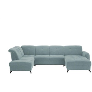 medium Wohnlandschaft  Leandro II ¦ blau ¦ Maße (cm): B: 355 H: 101 T: 208