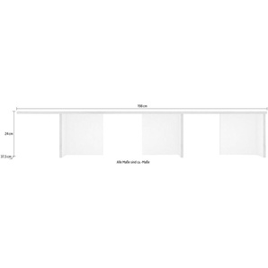 Mehrzweckregal TOJO stell Regale Gr. B/H/T: 198 cm x 24 cm x 37,5 cm, Anbaumodul 198 niedrig weiß (B/T/H): 198/37,5/24 cm, weiß Standregal Standregale verschiedene Module, die miteinander kombiniert werden können