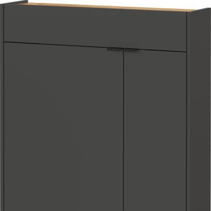 Mehrzweckschrank GERMANIA GW-Ameca Schränke Gr. B/H/T: 83cm x 99cm x 22cm, 2 St., grau (graphit/navarra-eiche-nb.) mit geringer Tiefe - ideal für schmale Flure