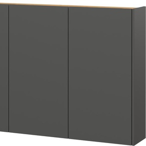 Mehrzweckschrank GERMANIA GW-Libbiano, Schuhschrank Schränke Gr. B/H/T: 138cm x 87cm x 25cm, 3 St., grau (graphit/navarra-eiche-nb.) ideal für schmale Flure, Breite 138 cm, in 2 verschiedenen Höhen