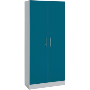 Mehrzweckschrank WIHO KÜCHEN Kiel Schränke Gr. B/H/T: 80cm x 180cm x 35cm, 2 St., blau (front: ozeanblau, korpus: steel grey) Typ 3