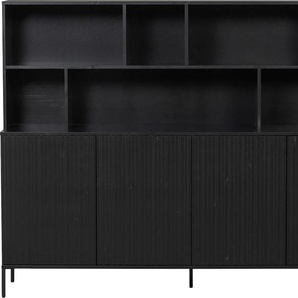 Mehrzweckschrank WOOOD Schränke Gr. B/H/T: 200cm x 150cm x 44cm, schwarz H 150 cm x B 200 T 44