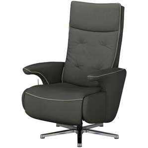 meinSofa Drehsessel aus Leder Franzi ¦ schwarz ¦ Maße (cm): B: 73 H: 115 T: 83