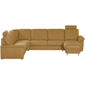 meinSofa Wohnlandschaft Leder Carolin ¦ gelb ¦ Maße (cm): B: 330 H: 91 T: 240