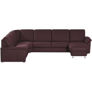 meinSofa Wohnlandschaft Leder Carolin ¦ lila/violett ¦ Maße (cm): B: 330 H: 91 T: 240