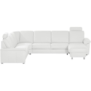 meinSofa Wohnlandschaft Leder Carolin ¦ weiß ¦ Maße (cm): B: 330 H: 91 T: 240