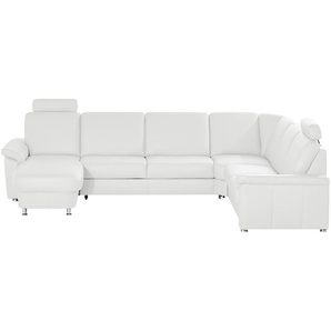 meinSofa Wohnlandschaft Leder Carolin ¦ weiß ¦ Maße (cm): B: 330 H: 91 T: 240