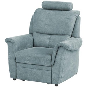 meinSofa Sessel mit Hocker als Auszug Chris ¦ blau ¦ Maße (cm): B: 102 H: 96 T: 92