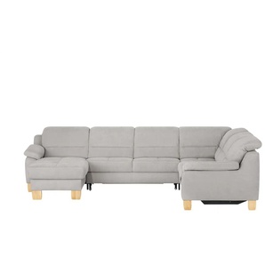 meinSofa Wohnlandschaft aus Mikrofaser Hanna ¦ grau ¦ Maße (cm): B: 322 H: 84 T: 254