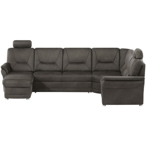 meinSofa Wohnlandschaft aus Mikrofaser Edda ¦ grau ¦ Maße (cm): B: 310 H: 96 T: 228