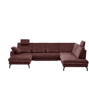 meinSofa Wohnlandschaft aus Mikrofaser Grace ¦ rot ¦ Maße (cm): B: 332 H: 89 T: 220