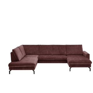 meinSofa Wohnlandschaft aus Mikrofaser Grace ¦ rot ¦ Maße (cm): B: 337 H: 89 T: 220