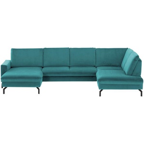 meinSofa Wohnlandschaft  Grace ¦ türkis/petrol ¦ Maße (cm): B: 332 H: 89 T: 220