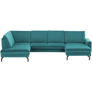 meinSofa Wohnlandschaft  Grace ¦ türkis/petrol ¦ Maße (cm): B: 332 H: 89 T: 220