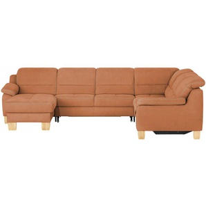 meinSofa Wohnlandschaft aus Mikrofaser Hanna ¦ orange ¦ Maße (cm): B: 322 H: 84 T: 264