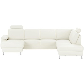 meinSofa Wohnlandschaft mit Sitz- und Rückenbezug aus Leder Kathi ¦ weiß ¦ Maße (cm): B: 309 H: 86 T: 235