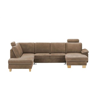 meinSofa Wohnlandschaft Leder Samu ¦ braun ¦ Maße (cm): B: 316 H: 90 T: 235