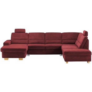 meinSofa Wohnlandschaft aus Mikrofaser Marc ¦ rot ¦ Maße (cm): B: 311 H: 85 T: 234