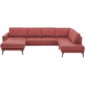 meinSofa Wohnlandschaft aus Mikrofaser Mike ¦ rot ¦ Maße (cm): B: 327 H: 86 T: 180