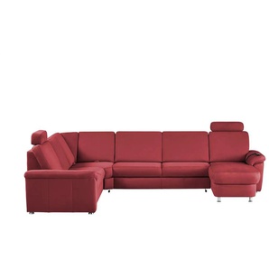 meinSofa Wohnlandschaft Mikrofaser Rita ¦ rot ¦ Maße (cm): B: 330 H: 91 T: 240