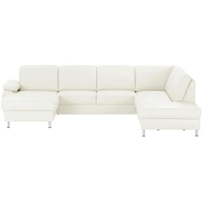 meinSofa Wohnlandschaft mit Sitz- und Rückenbezug aus Leder Kathi ¦ weiß ¦ Maße (cm): B: 309 H: 86 T: 235